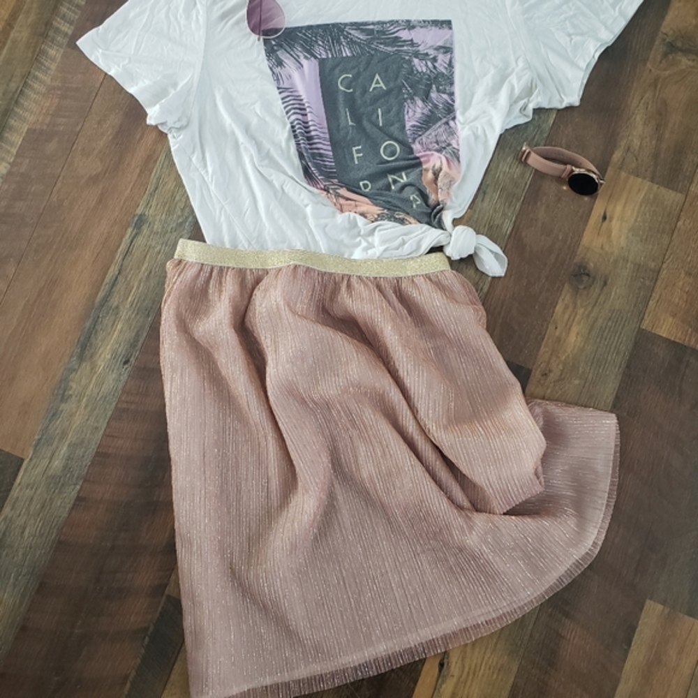 Blush gold high waist skirt XL